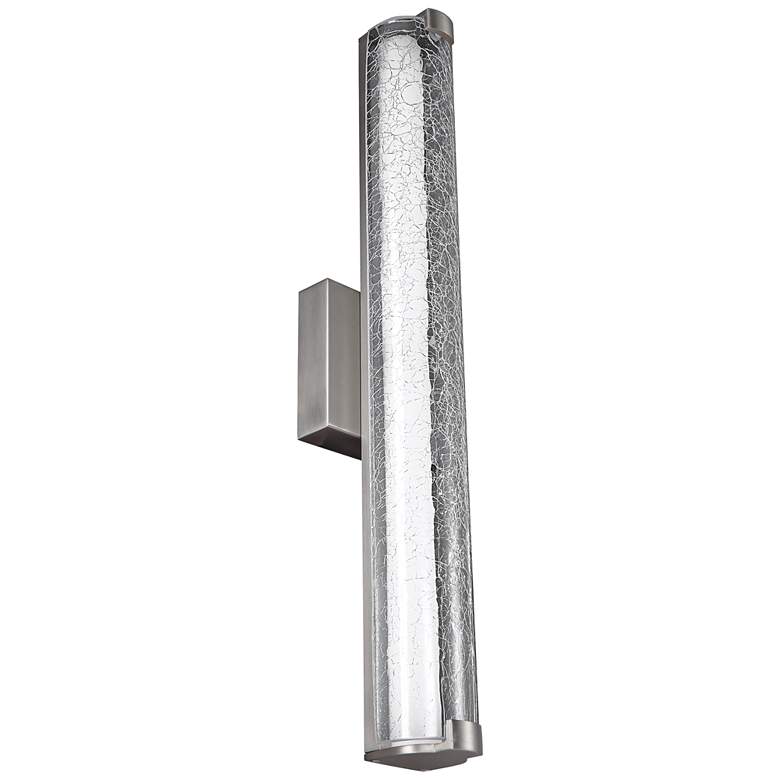 Image 2 Generation Lighting Cutler 24" Nickel and Crackle Glass LED Bath Light