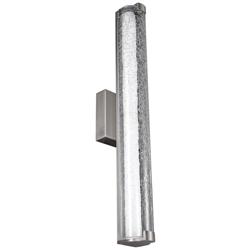 Generation Lighting Cutler 24" Nickel and Crackle Glass LED Bath Light