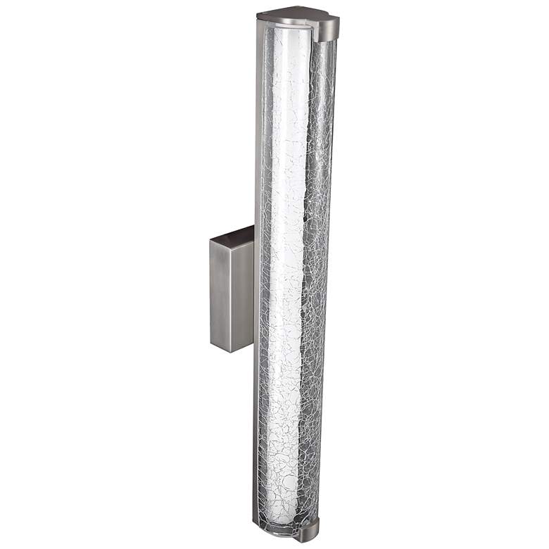 Image 4 Generation Lighting Cutler 24" Nickel and Crackle Glass LED Bath Light more views