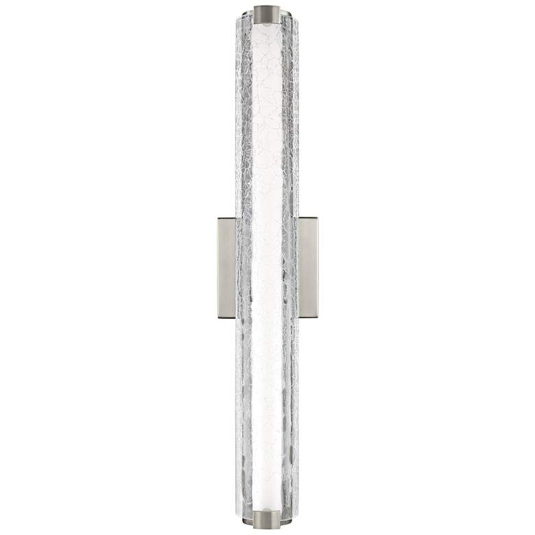 Image 5 Generation Lighting Cutler 24" Nickel and Crackle Glass LED Bath Light more views