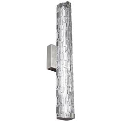 Generation Lighting Cutler 24" Satin Nickel Rock Glass LED Bath Light