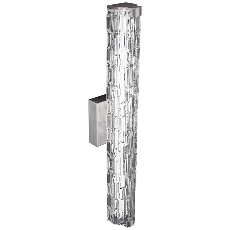 Image 3 Generation Lighting Cutler 24" Satin Nickel Rock Glass LED Bath Light more views