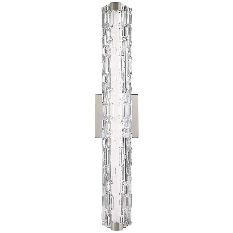 Image 4 Generation Lighting Cutler 24" Satin Nickel Rock Glass LED Bath Light more views