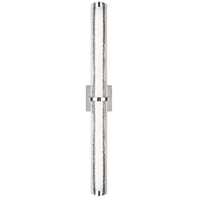 Image 1 Generation Lighting Cutler 36" Chrome and Crackle Glass LED Bath Light