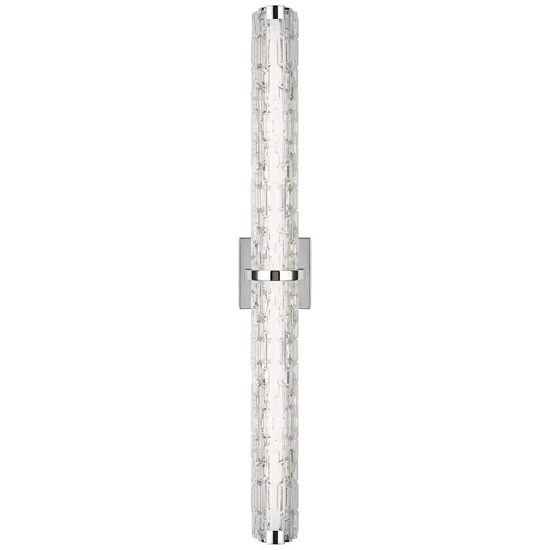 Image 1 Generation Lighting Cutler 36" Chrome and Rock Glass LED Bath Light