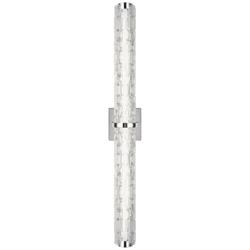 Generation Lighting Cutler 36" Chrome and Rock Glass LED Bath Light