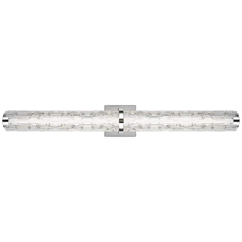 Image 3 Generation Lighting Cutler 36" Chrome and Rock Glass LED Bath Light more views