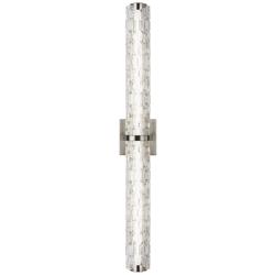 Generation Lighting Cutler 36" Satin Nickel Rock Glass LED Bath Light