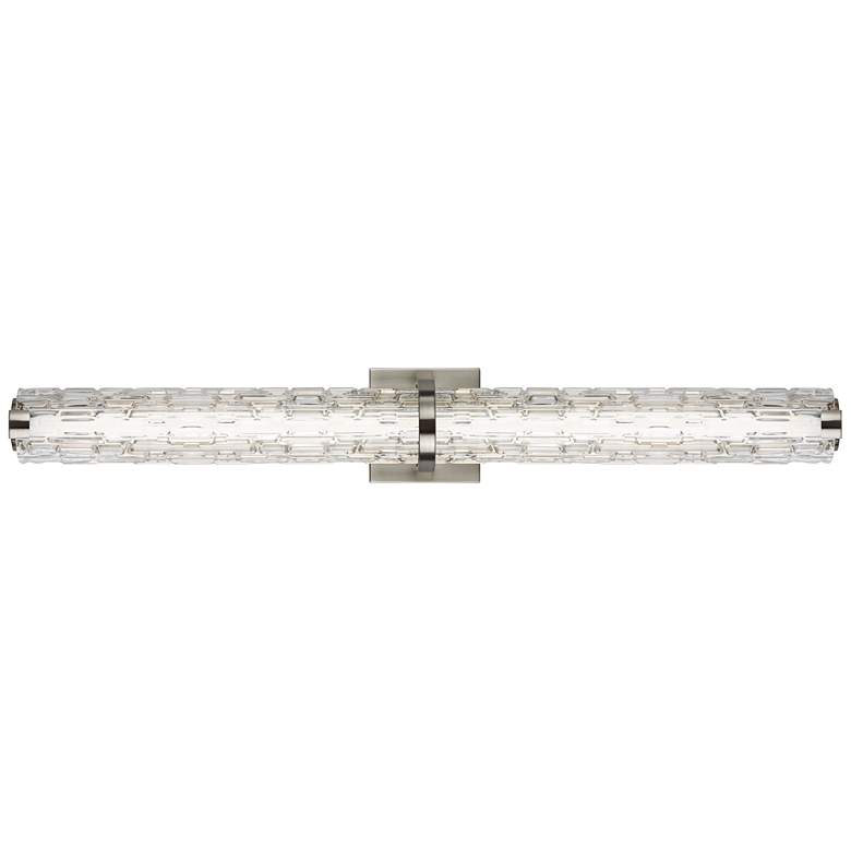 Image 3 Generation Lighting Cutler 36" Satin Nickel Rock Glass LED Bath Light more views
