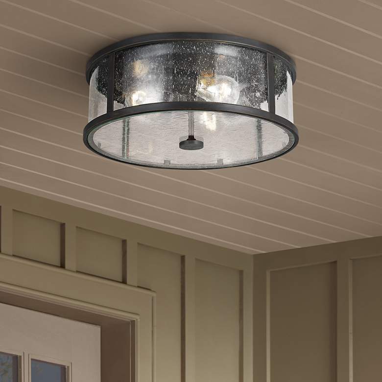 Image 1 Generation Lighting Dakota 14" Espresso 3-Light Outdoor Ceiling Light