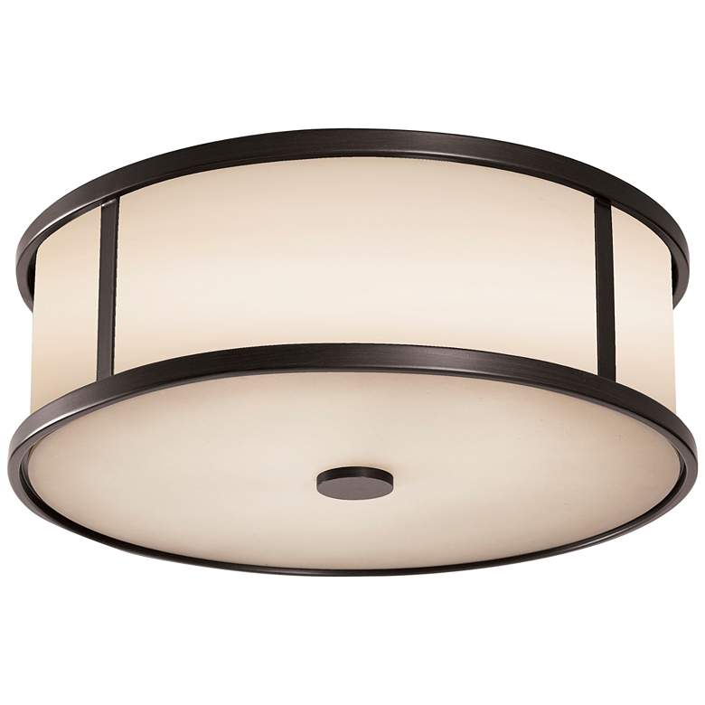 Image 2 Generation Lighting Dakota 14" Espresso and White Glass Ceiling Light