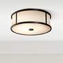 1_Generation Lighting Dakota 14" Espresso and White Glass Ceiling Light