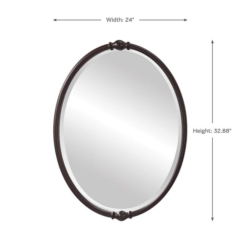Image 4 Generation Lighting Dannis 32 3/4" Oil-Rubbed Bronze Oval Wall Mirror more views