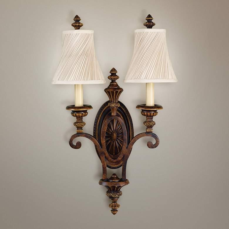 Image 1 Generation Lighting Edwardian 24 inch High Two Light Wall Sconce