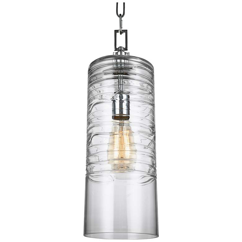Image 1 Generation Lighting Elmore 6" Wide Chrome Cylinder Mini Pendant