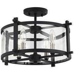Generation Lighting Ethan 16 1/2" Iron and Glass Round Ceiling Light