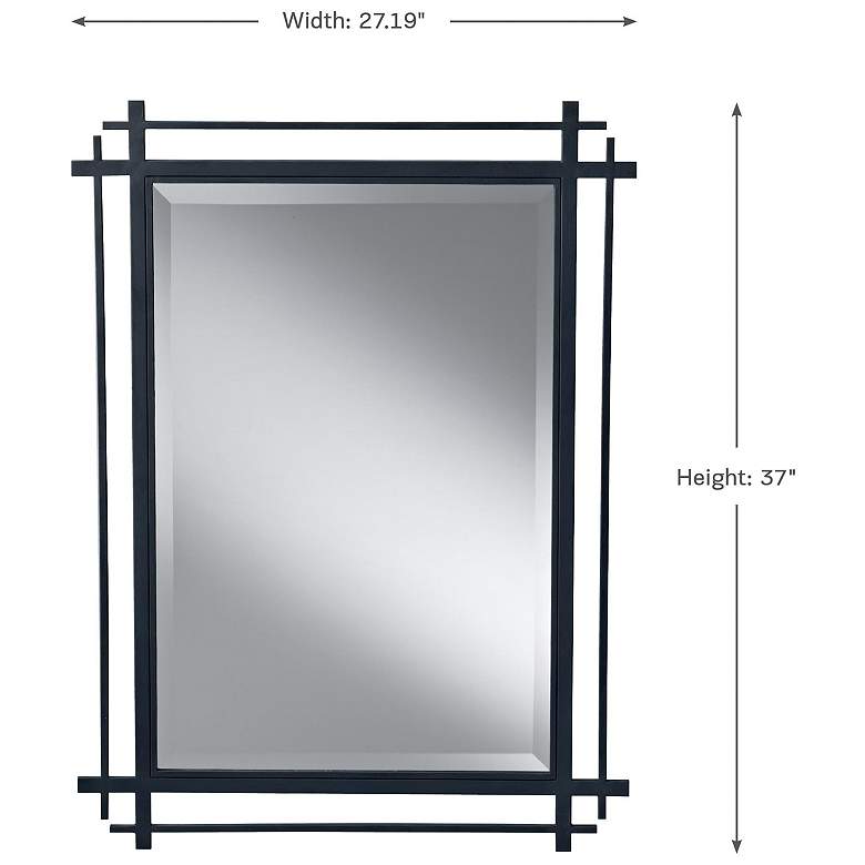 Image 3 Generation Lighting Ethan 27 1/4" x 37" Antique Iron Wall Mirror more views