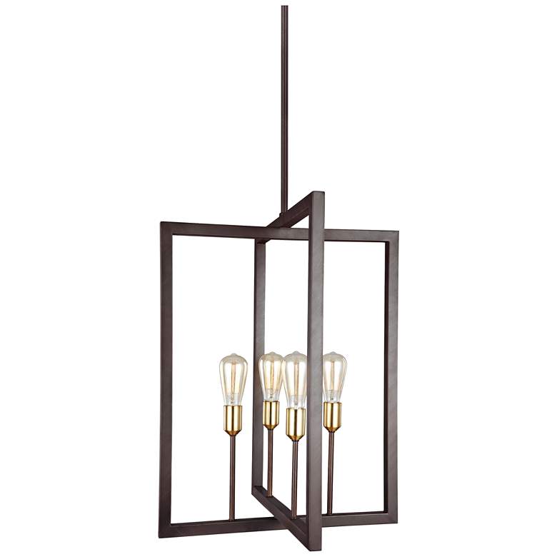 Image 2 Generation Lighting Finnegan 21" New Bronze Open Rectangle Pendant
