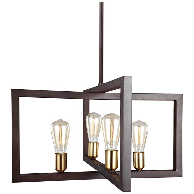 Image 2 Generation Lighting Finnegan 23 1/2 inch Bronze Open Rectangle Chandelier