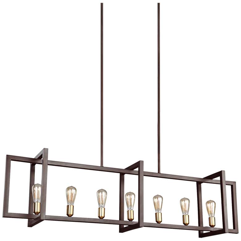 Image 2 Generation Lighting Finnegan 60" Bronze Linear Island Chandelier