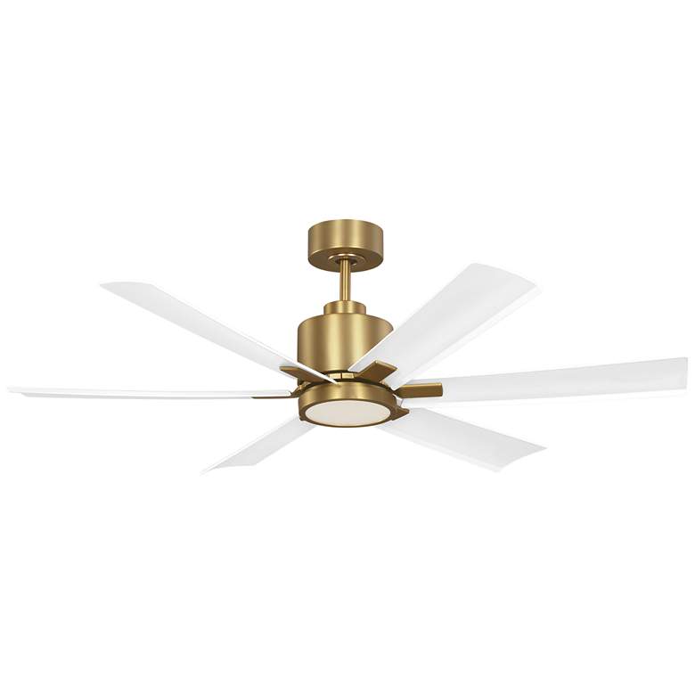 Image 1 Generation Lighting Flera Smart 52 LED Array Burnished Brass Fan