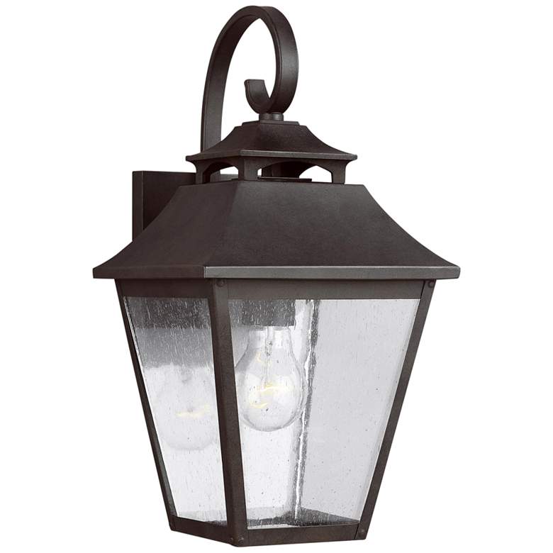 Image 2 Generation Lighting Galena 16" High Sable Steel Outdoor Wall Light