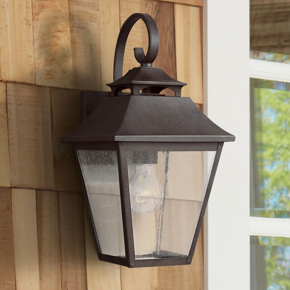 Generation Lighting Galena 16 High Sable Steel Outdoor Wall Light 70P01 Lamps Plus