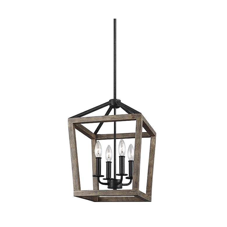 Image 2 Generation Lighting Gannet 12" 4-Light Oak and Iron Pendant Light