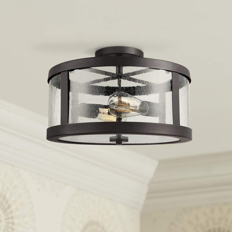 Image 1 Generation Lighting Harrow 15" Oil Rubbed Bronze 2-Light Ceiling Light
