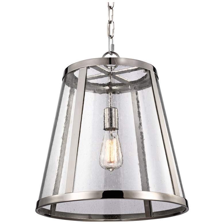 Image 1 Generation Lighting Harrow 16" Wide Polished Nickel 1-Light Pendant
