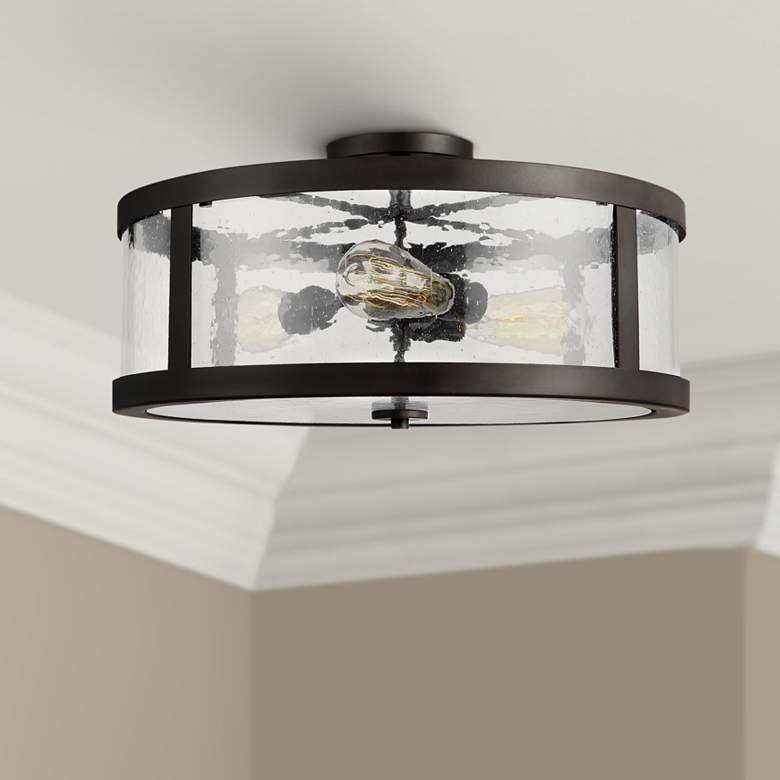 Image 1 Generation Lighting Harrow 19 3/4" Bronze 3-Light Ceiling Light