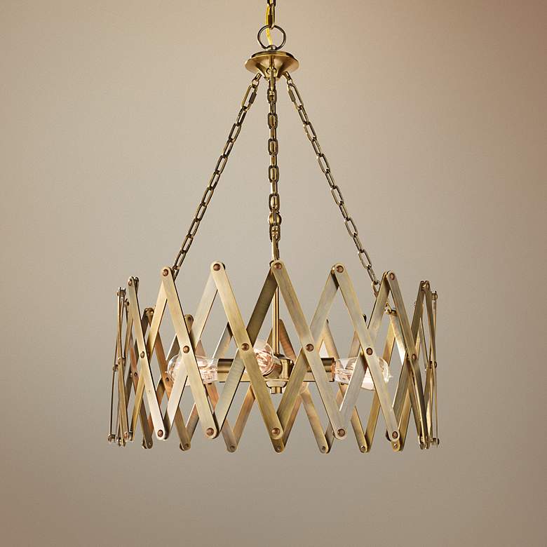 Image 1 Generation Lighting Hugo 22 1/4" Wide 4-Light Bali Brass Pendant