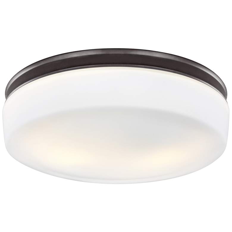 Image 2 Generation Lighting Issen 13 1/2" Bronze and Opal Glass Ceiling Light
