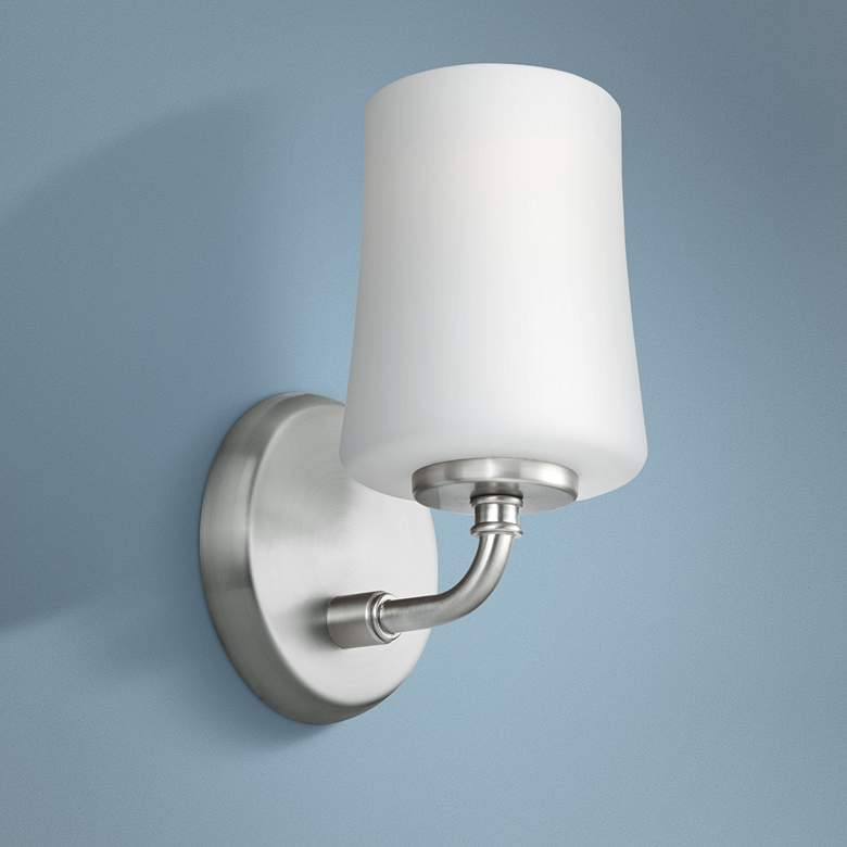 Image 1 Generation Lighting Jennie 9" High Satin Nickel Wall Sconce