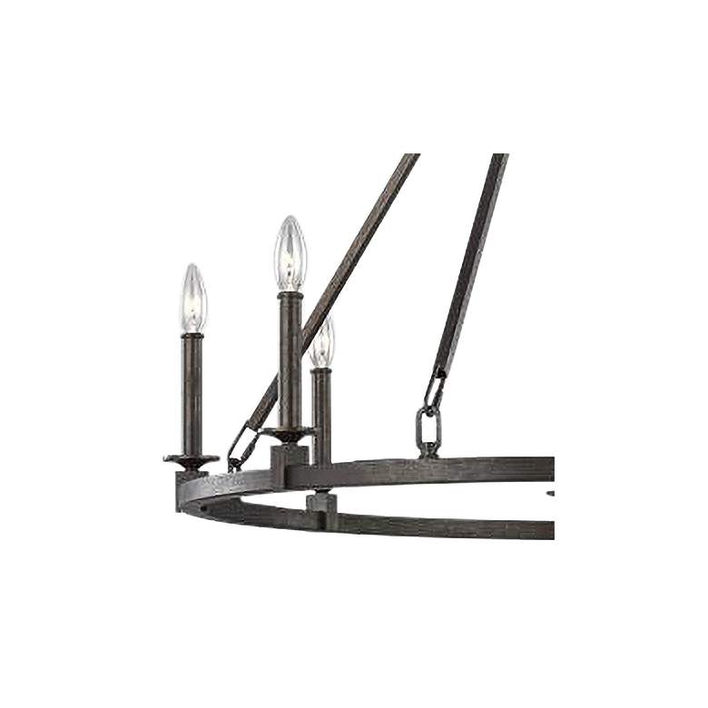 Image 2 Generation Lighting Landen 34" Steel 8-Light Wagon Wheel Chandelier more views