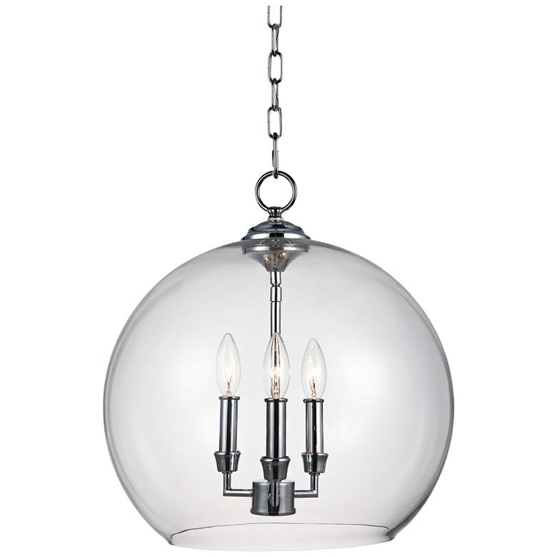 Image 1 Generation Lighting Lawler 16" Wide 3-Light Clear Glass Orb Pendant