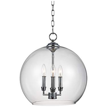 Generation Lighting Lawler 16" Wide 3-Light Clear Glass Orb Pendant