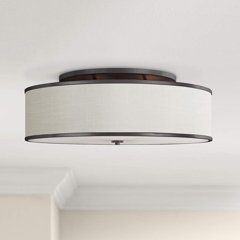 Image 1 Generation Lighting Lennon 30 1/4" Bronze and Ivory Ceiling Light