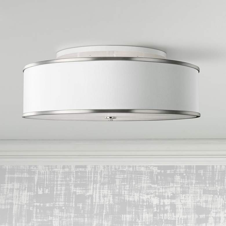 Image 1 Generation Lighting Lennon 30 1/4" Wide Satin Nickel Ceiling Light