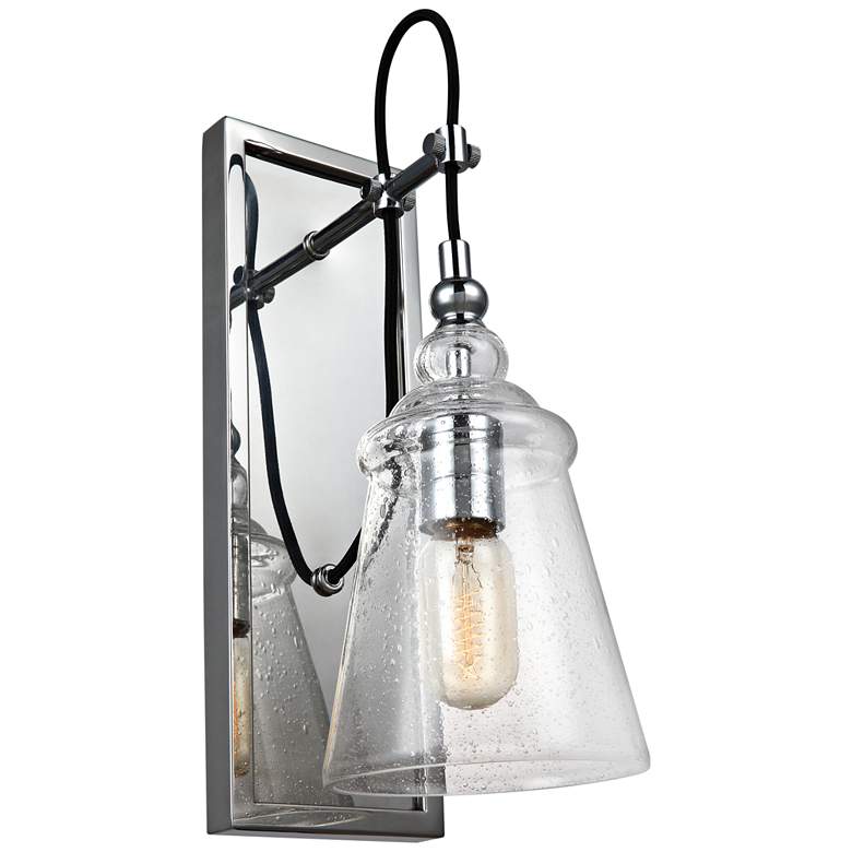 Image 1 Generation Lighting Loras 17" High Chrome Wall Sconce