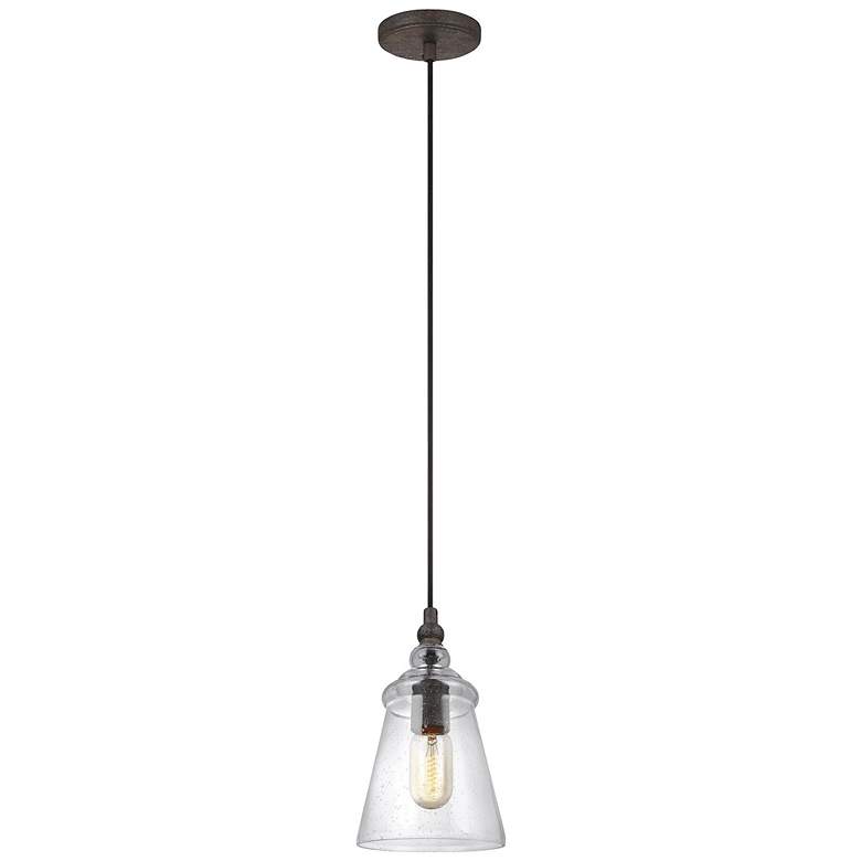 Image 2 Generation Lighting Loras 5 3/4" Wide Dark Weathered Iron Mini Pendant
