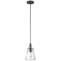Generation Lighting Loras 5 3/4" Wide Dark Weathered Iron Mini Pendant