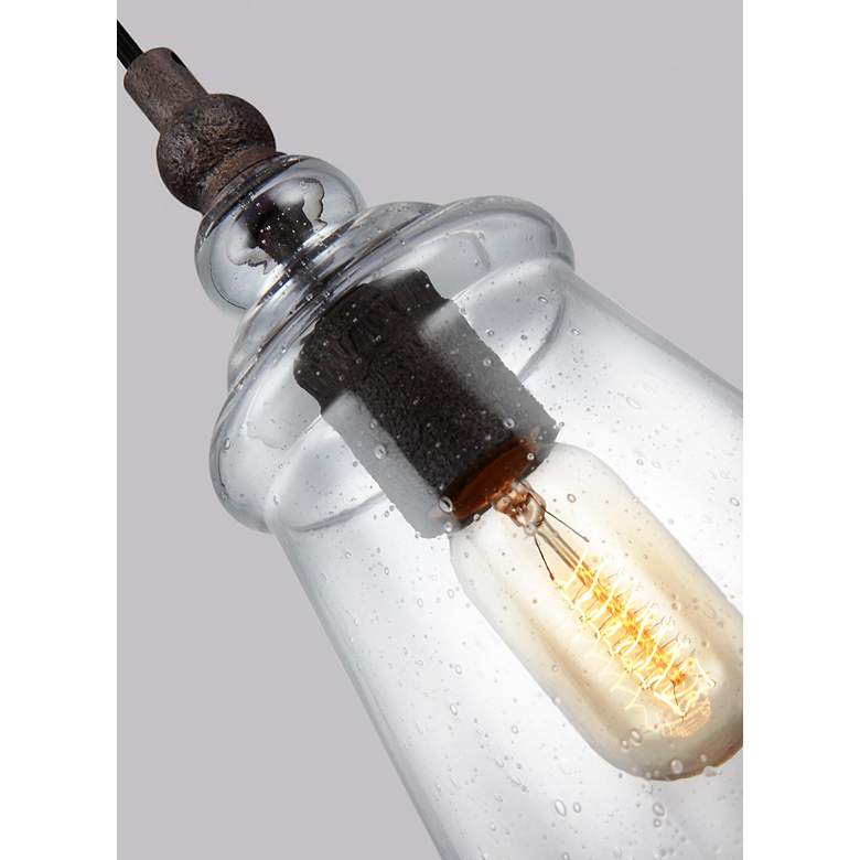 Image 3 Generation Lighting Loras 5 3/4" Wide Dark Weathered Iron Mini Pendant more views