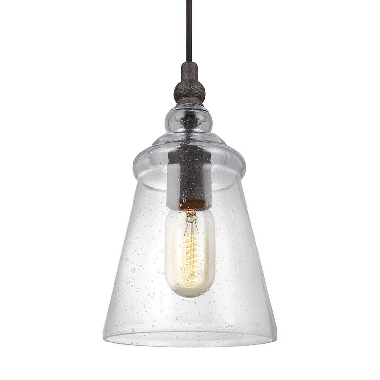 Image 4 Generation Lighting Loras 5 3/4" Wide Dark Weathered Iron Mini Pendant more views