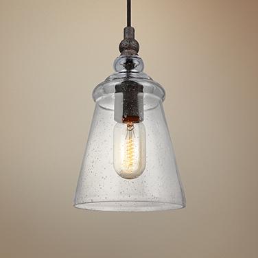 Generation Lighting Loras 5 3/4" Wide Dark Weathered Iron Mini Pendant