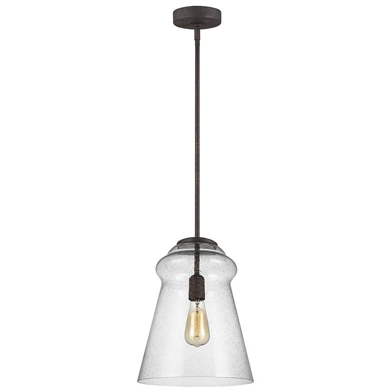 Image 1 Generation Lighting Loras Dark Weathered Iron Pendant 1 A19 60 watt