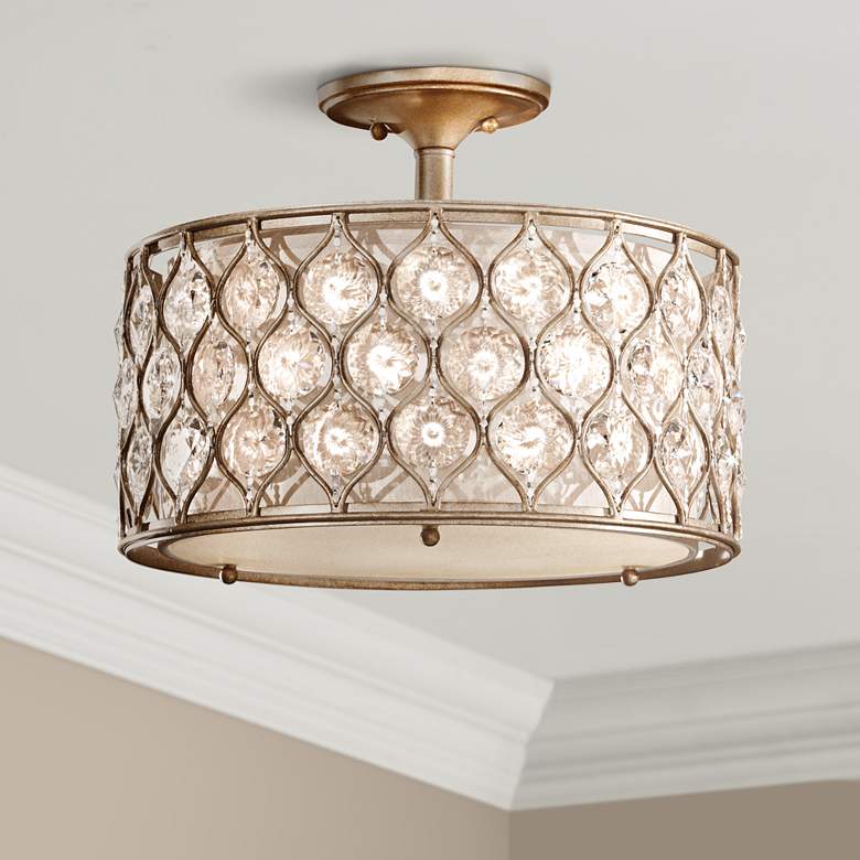 Image 1 Generation Lighting Lucia 16" Wide Crystal Glass Ceiling Light