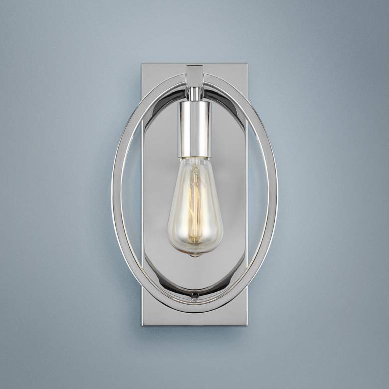 Image 1 Generation Lighting Marlena 12 1/2 inch High Chrome Wall Sconce