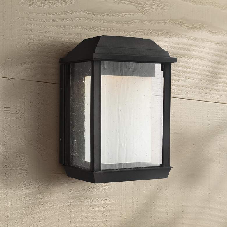Image 1 Generation Lighting McHenry 11 1/4" High Black LED Outdoor Wall Light