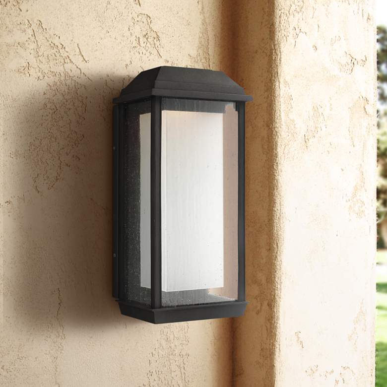 Image 1 Generation Lighting McHenry 17 1/4" High Black LED Outdoor Wall Light